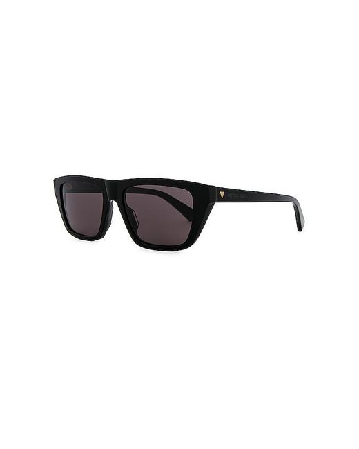 Bottega Veneta Black Triangle Stud Rectangular Sunglasses