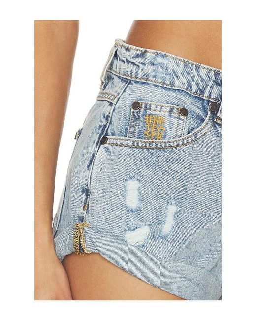 One Teaspoon Blue Bandits Low Waist Denim Shorts