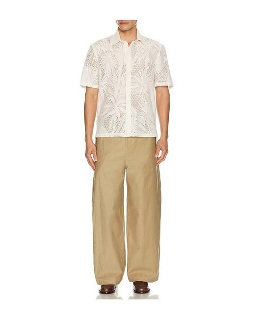 Jonathan Simkhai Natural Conrad Short Sleeve Shirt for men