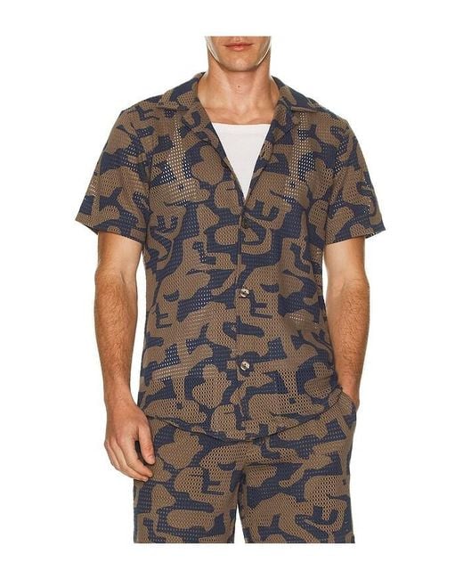 Oas Black Morel Puzzlotec Cuba Net Shirt for men
