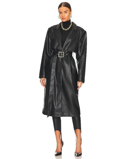 WeWoreWhat Black Faux Leather Trench