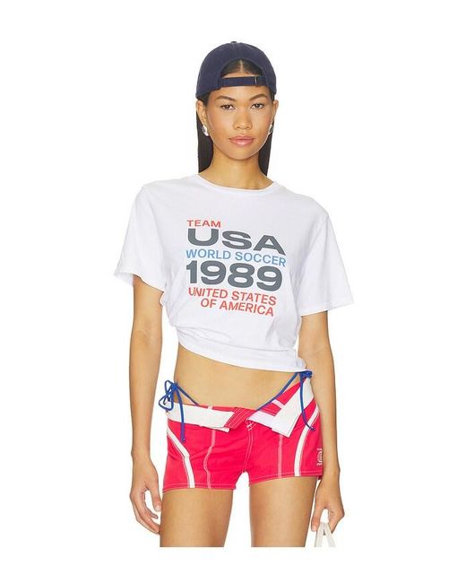Sunny Somewhere Red Team Usa World Soccer Tee