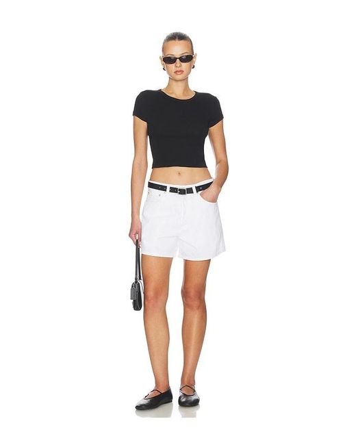 Agolde White Leith Oversized Shorts