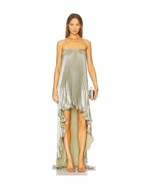 Vestido Irregular Feminite En Color Verde Salvia Talla (También En 12/L, 14/Xl, 6/Xs, 8/S) L'idée de color Metallic