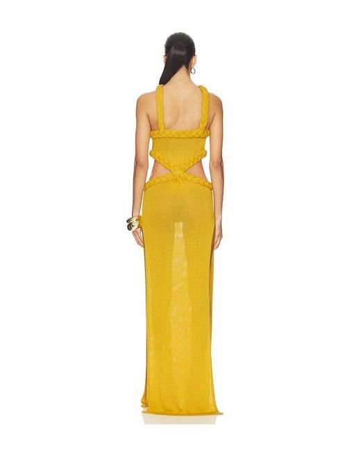 Bronx and Banco Yellow Knit Celeste Halterneck Dress