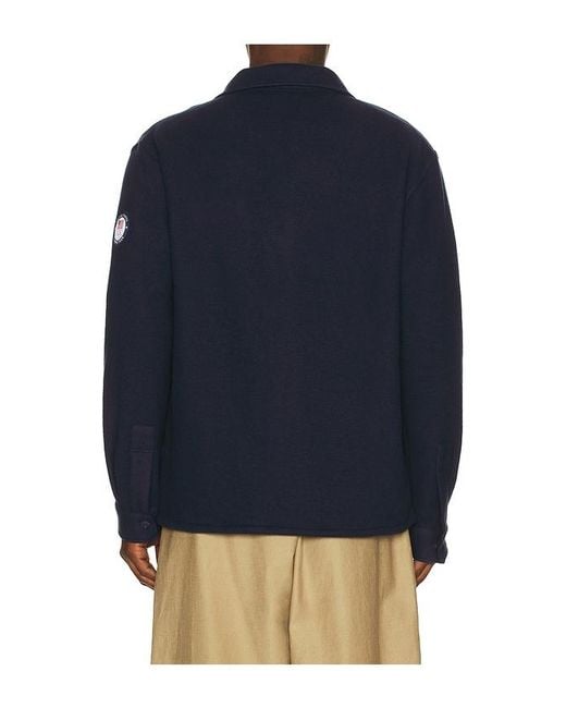 Polo Ralph Lauren Blue Winter Olympics Boil Wool Double Knit Shirt for men
