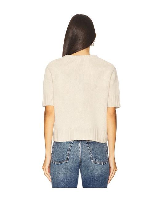 Soft Goat Blue Chunky Short Sleeve Pullover