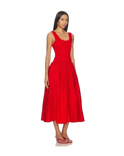 Pistola Red Alessia Smoked Drop Waist Dress