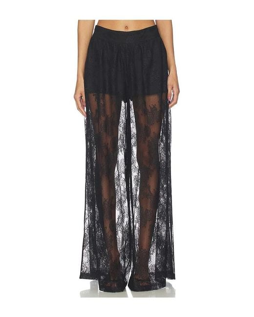 Bardot Black Hildie Wide Leg Lace Pant