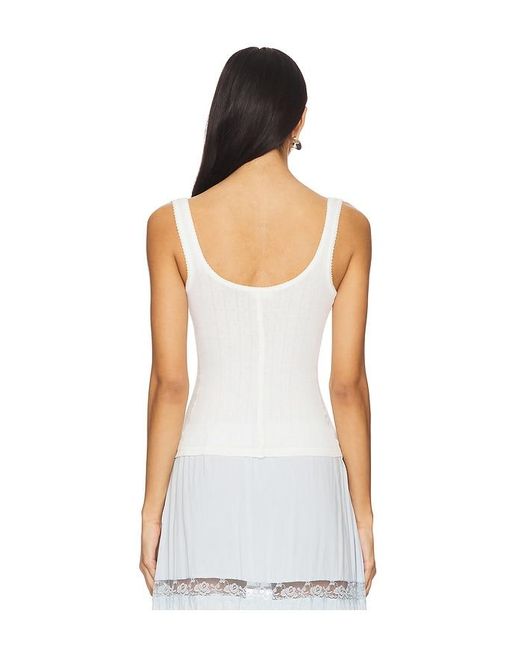 Free People White End Game Pointelle Tank