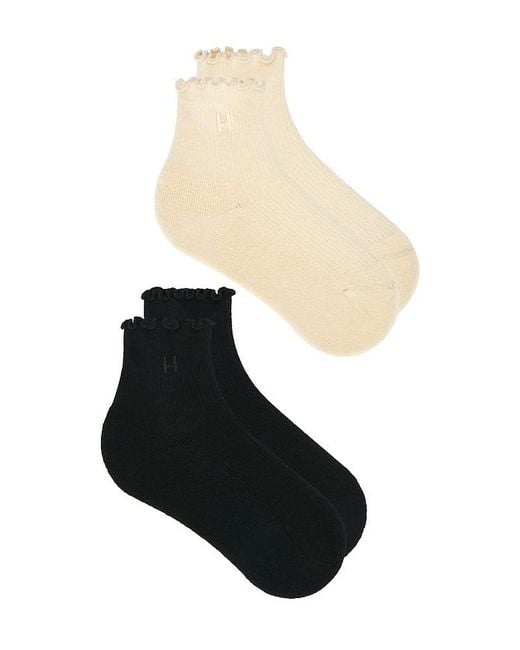 Halfdays White 2 Pack Ruffle Sock