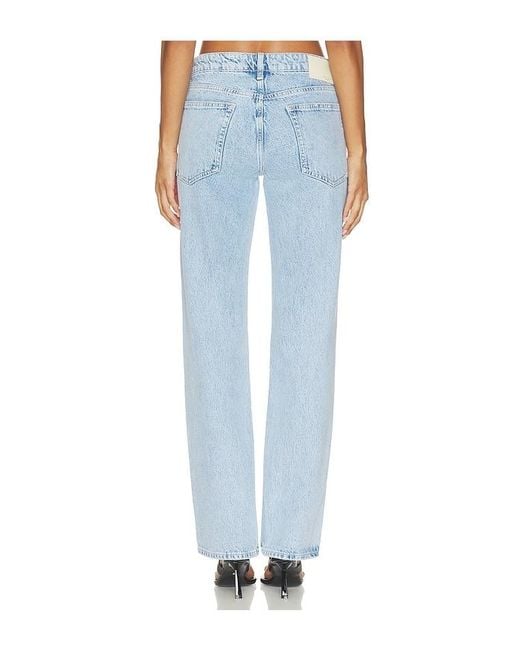 Rag & Bone Blue Harlow Low Rise Full Length Slim Straight Jeans