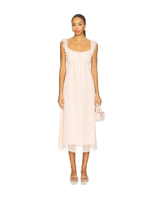LPA White Melia Midi Dress