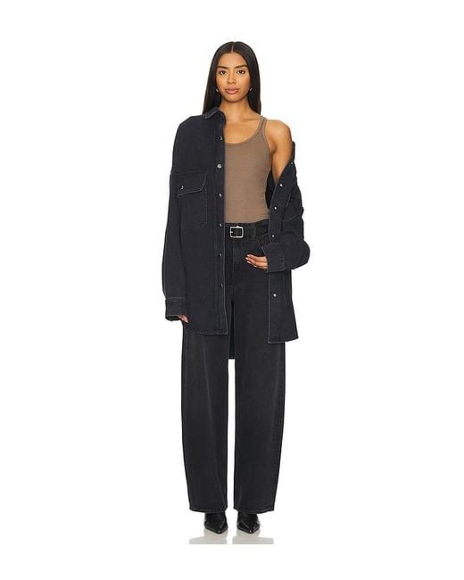 Agolde Black Low Curve Wide Leg Jeans