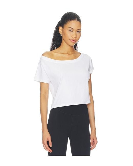 WellBeing + BeingWell White Dillon Off-Shoulder Tee