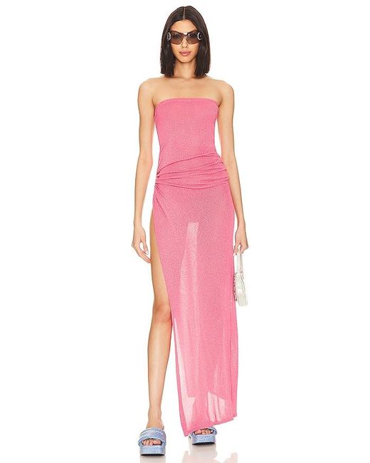 superdown Pink Lorie Strapless Maxi Dress