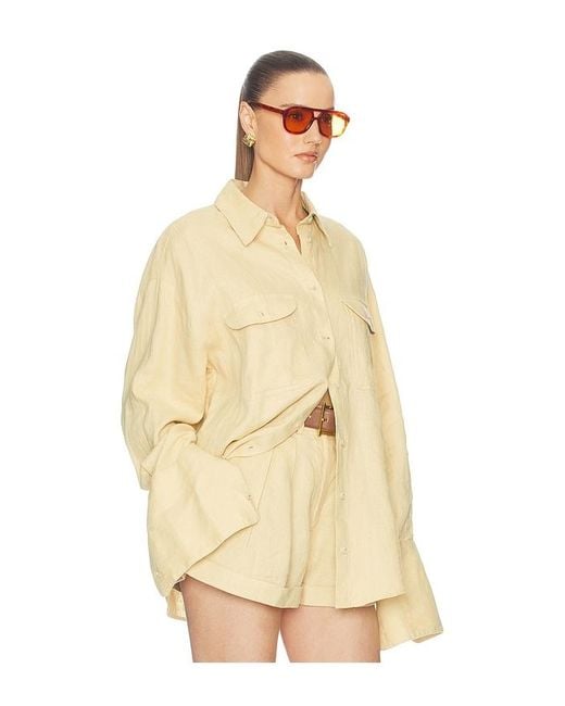 Helsa Natural Washed Linen Shirt