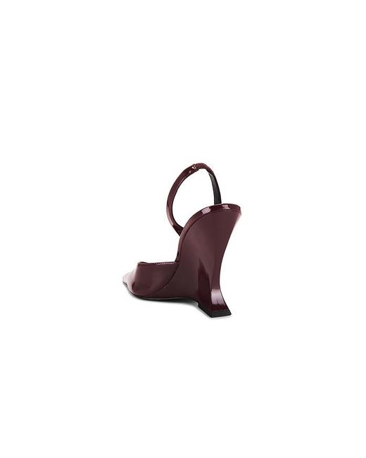 SCHUTZ SHOES Brown Patent Slingback Wedge Pumps