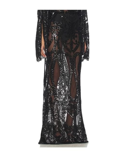 Norma Kamali Black Obie Long Skirt