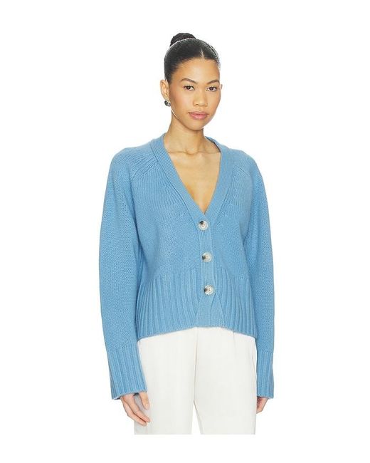 Soft Goat Blue V-Neck Cardigan