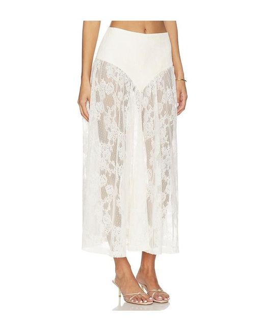 Bardot White Hildie High Waisted Midi Skirt