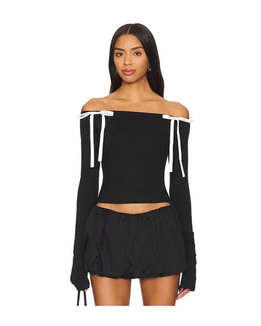 MORE TO COME Black Julieta Off Shoulder Top