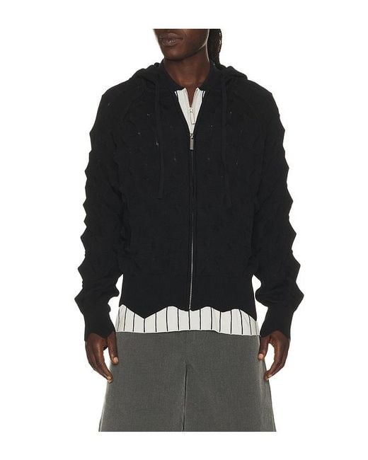 MADFRENZY Spiked Slim Zip Up Hoodie in Black for Men | Lyst UK