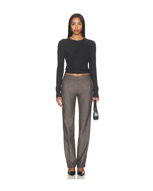 Enza Costa Black Cashmere Shrunken Crew