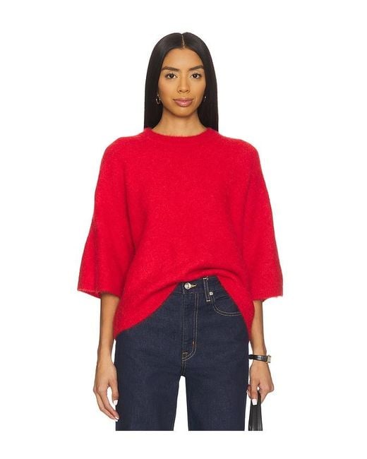 Pistola Red Micah Short Sleeve Crewneck Sweater