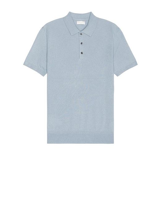 Club Monaco Blue Lux Short Sleeve Silk Cash Polo for men