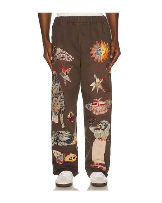 Samuel Zelig Brown Collage Pant for men