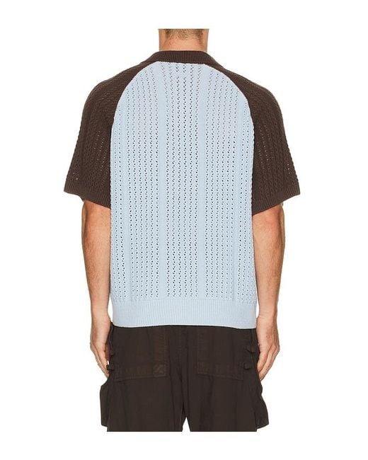 Obey Blue Abel Knitted Polo for men