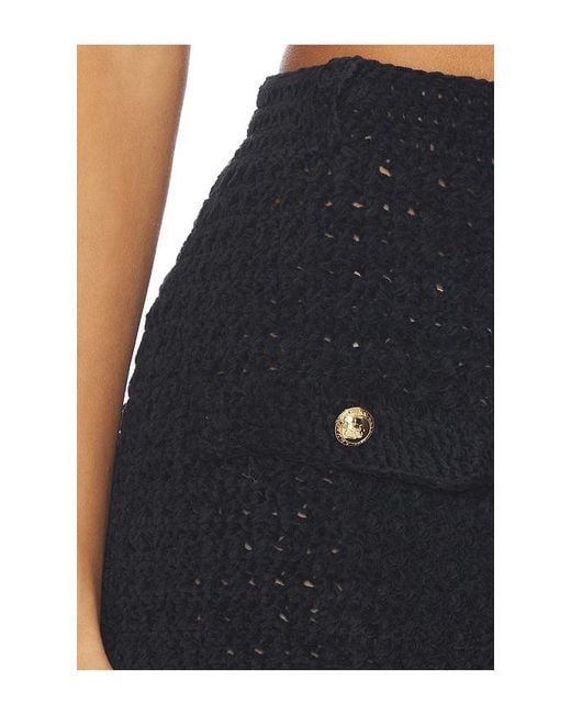 Ganni Black Chenille Crochet Skirt