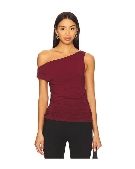 Bobi Red Twist Off The Shoulder Top
