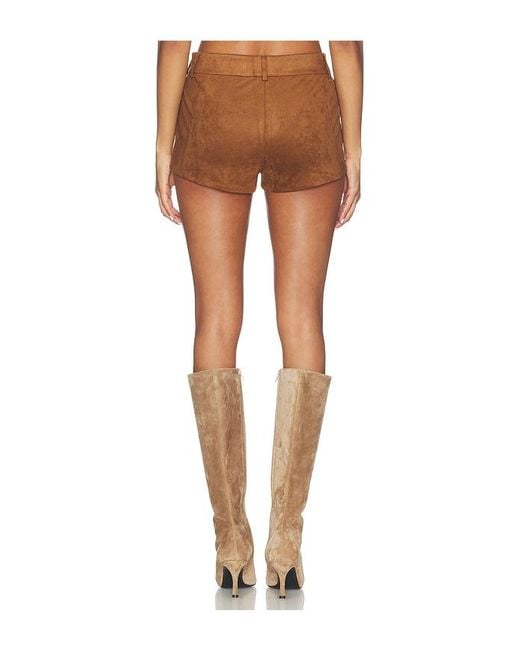 superdown Brown Priya Faux Suede Hot Short