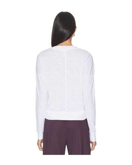 Bobi White Deep Vneck Pullover