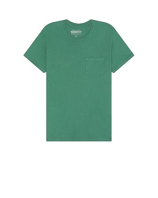 Outerknown Green Groovy Pocket Tee for men