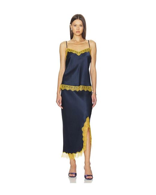 La Ligne Blue Lace Slip Skirt