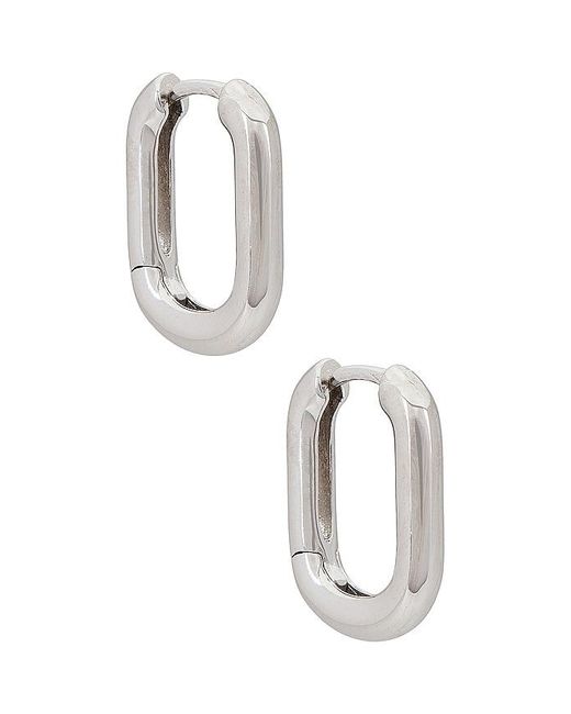 Pendientes De Aro Pequeño Cosmo En Metálico Talla En Shashi de color White