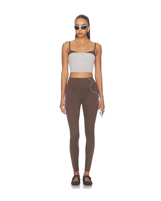 NikeSKIMS Brown Matte Corset Leggings