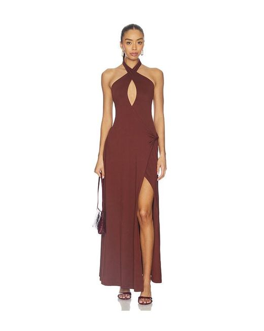 Seven Wonders Brown Kamilla Keyhole Twist Maxi Dress