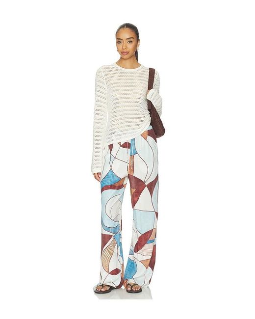 LNA White Gwen Open Knit Top