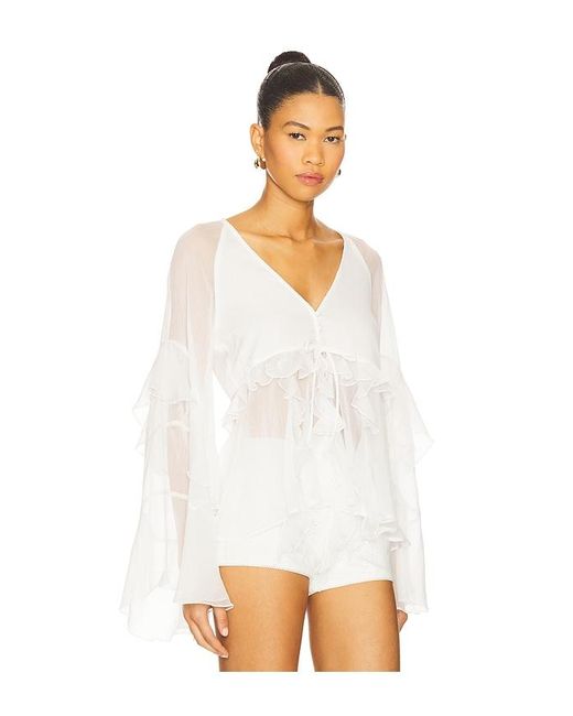 Bardot White Rosalo Ruffle Blouse