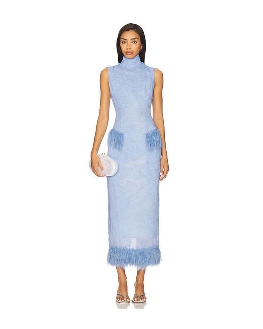 YELLOW THE LABEL Blue Asher Dress