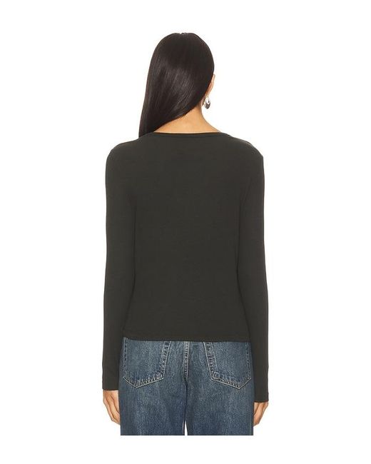 Bobi Black Front Keyhole Tee