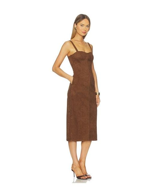 Karina Grimaldi Natural Olivia Suede Midi Dress