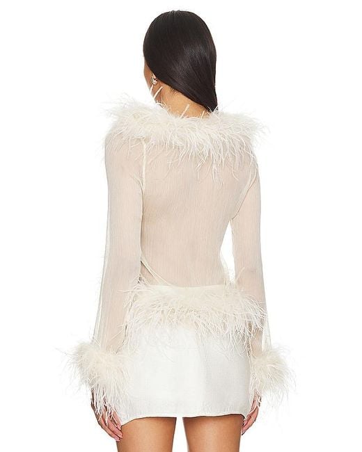 bubish White Gigi Feather Blouse