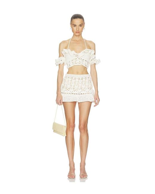 Aniye Records White Mabel Mini Skirt