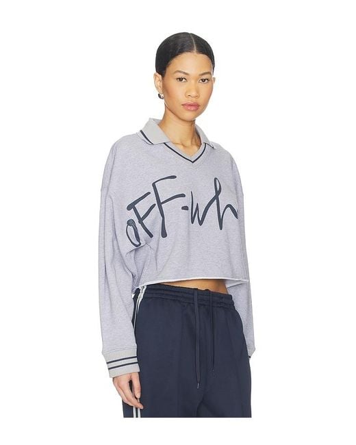Off-White c/o Virgil Abloh Blue Script Polo Sweatshirt