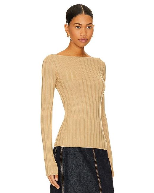 L'academie Blue 'Academie Kayce Long Sleeve Rib Top